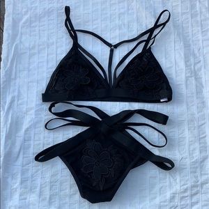 Black bralette and brief set